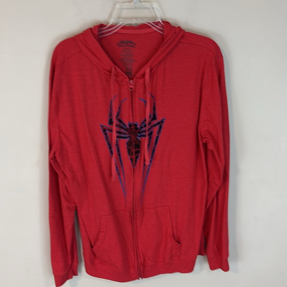 Spider-Man Full Zip Red Lightweight Hoodie Hooded Jacket Size Youth XL